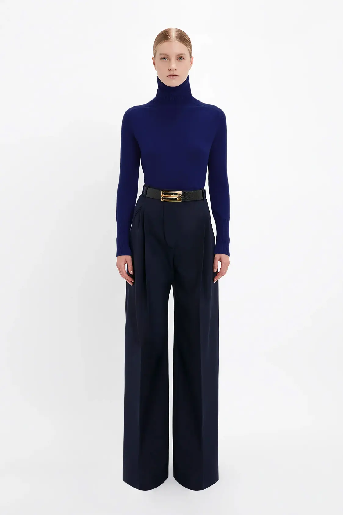 Pantalón de pierna ancha azul noche