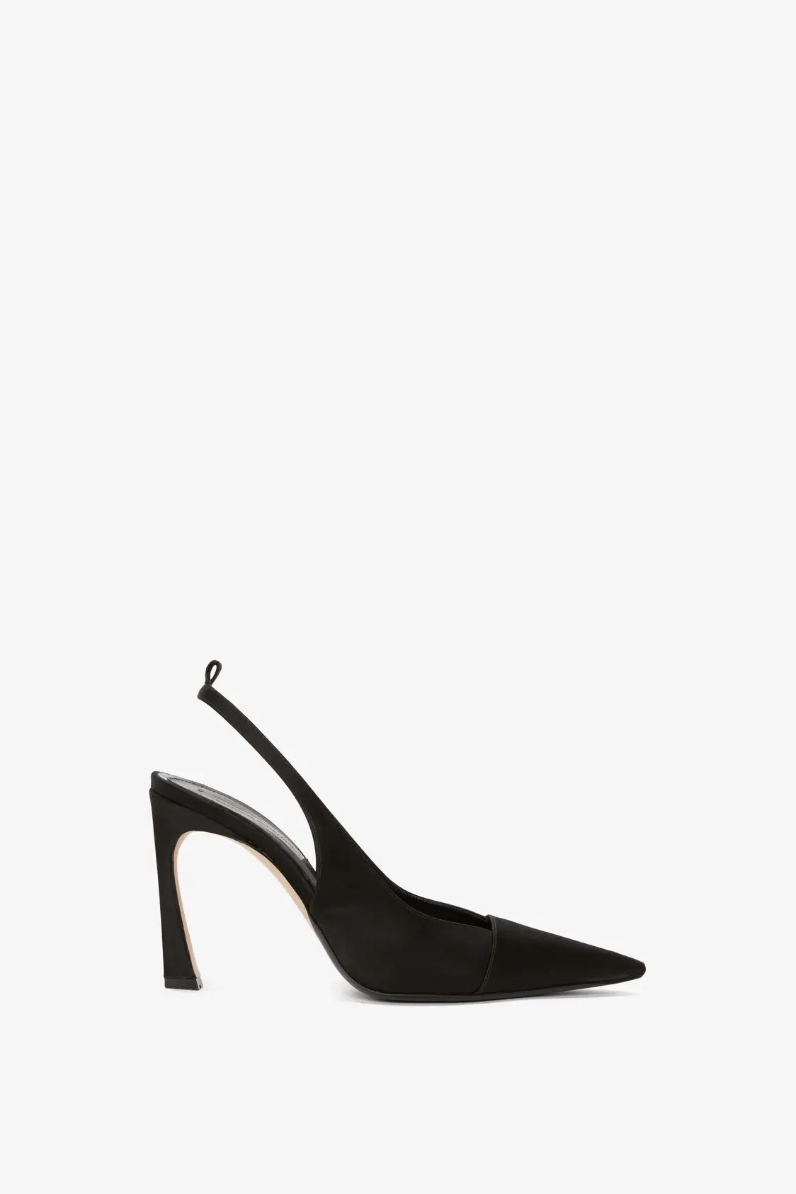 Zapato destalonado negro de punta fina